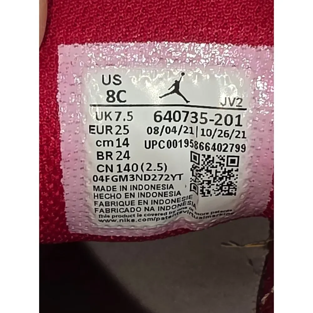 Nike Air Jordan 1 Mid TD Leather Light Curry Cardinal Red Toddler 8C